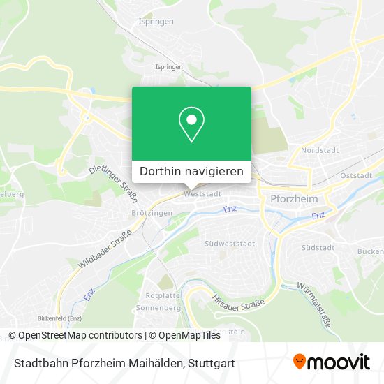 Stadtbahn Pforzheim Maihälden Karte