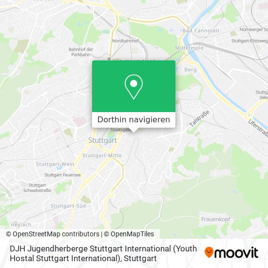 DJH Jugendherberge Stuttgart International (Youth Hostal Stuttgart International) Karte