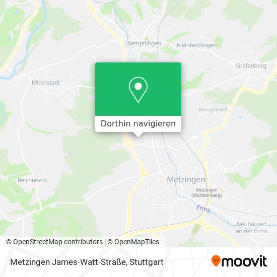 Metzingen James-Watt-Straße Karte