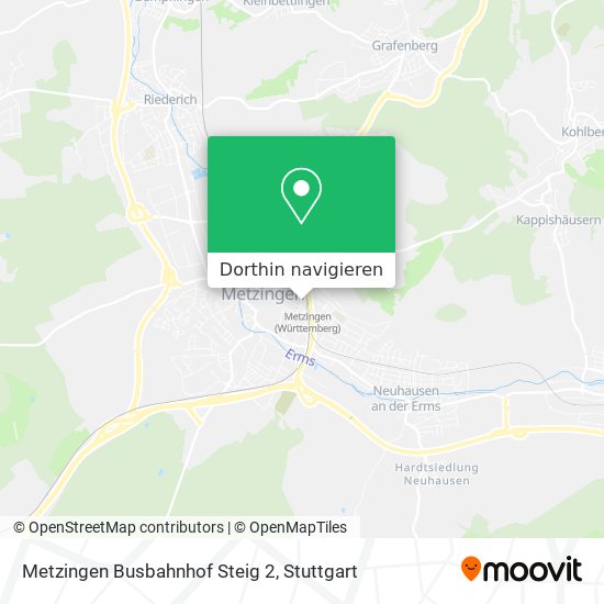 Metzingen Busbahnhof Steig 2 Karte