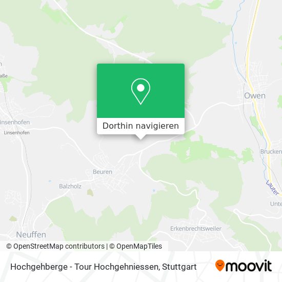 Hochgehberge - Tour Hochgehniessen Karte