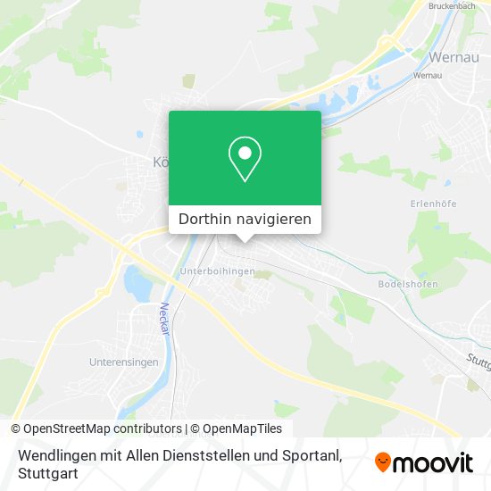 Wendlingen mit Allen Dienststellen und Sportanl Karte