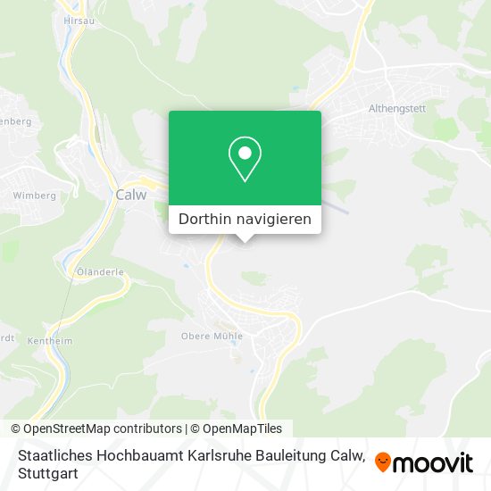Staatliches Hochbauamt Karlsruhe Bauleitung Calw Karte