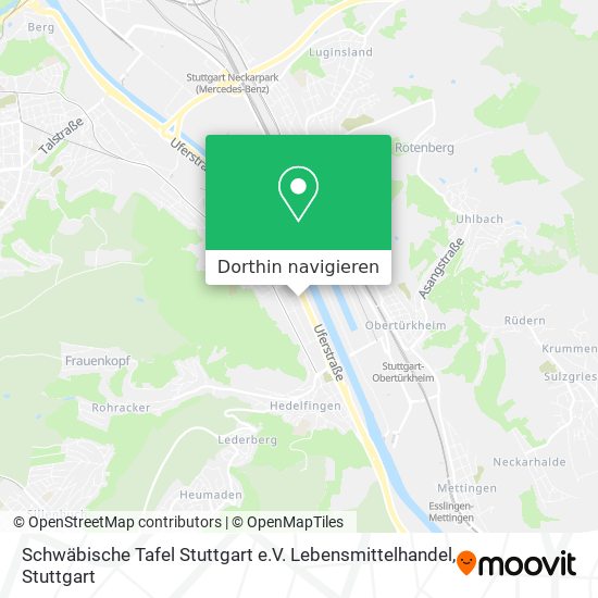 Schwäbische Tafel Stuttgart e.V. Lebensmittelhandel Karte