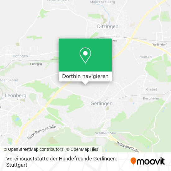 Vereinsgaststätte der Hundefreunde Gerlingen Karte