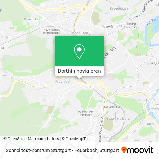 Schnelltest-Zentrum Stuttgart - Feuerbach Karte