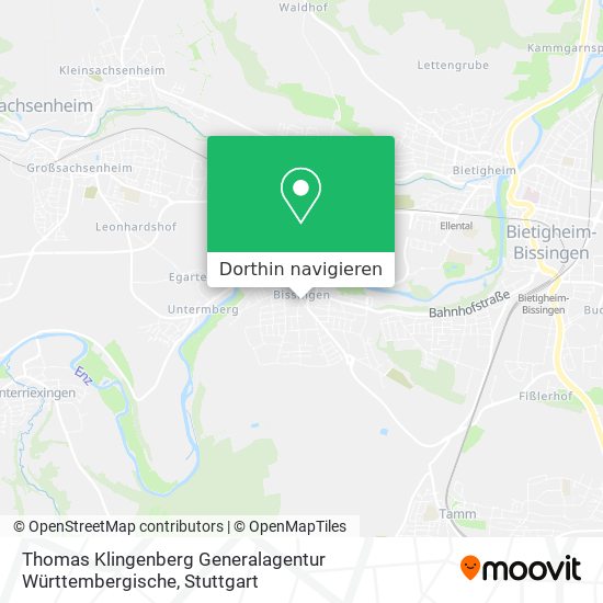 Thomas Klingenberg Generalagentur Württembergische Karte