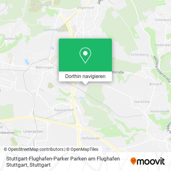 Stuttgart-Flughafen-Parker Parken am Flughafen Stuttgart Karte