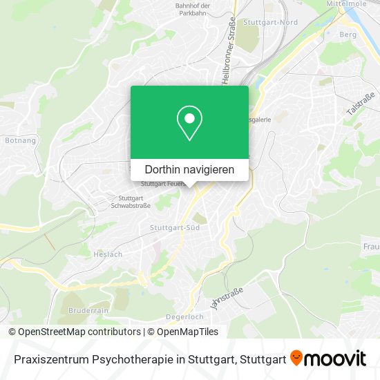 Praxiszentrum Psychotherapie in Stuttgart Karte