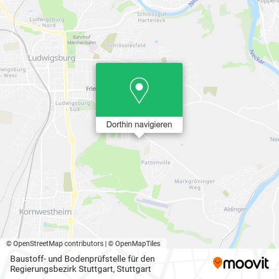 Baustoff- und Bodenprüfstelle für den Regierungsbezirk Stuttgart Karte