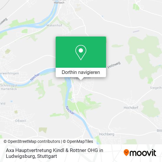 Axa Hauptvertretung Kindl & Rottner OHG in Ludwigsburg Karte