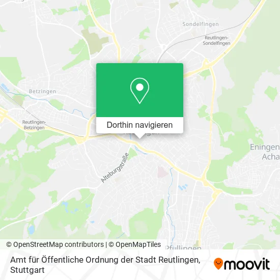 Amt für Öffentliche Ordnung der Stadt Reutlingen Karte