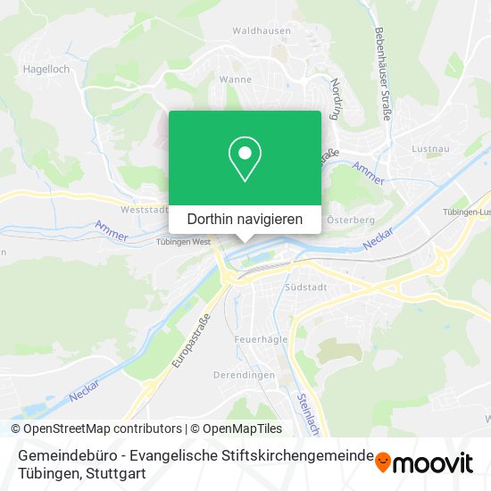 Gemeindebüro - Evangelische Stiftskirchengemeinde Tübingen Karte