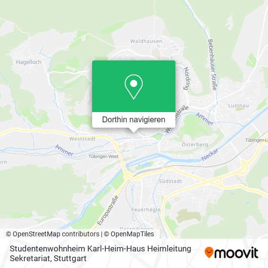 Studentenwohnheim Karl-Heim-Haus Heimleitung Sekretariat Karte
