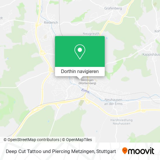 Deep Cut Tattoo und Piercing Metzingen Karte