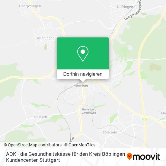 AOK - die Gesundheitskasse für den Kreis Böblingen Kundencenter Karte