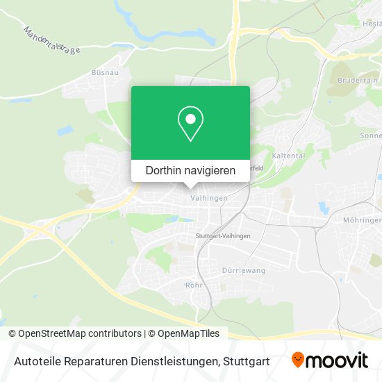 Autoteile Reparaturen Dienstleistungen Karte