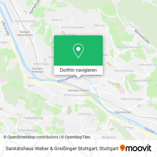 Sanitätshaus Weber & Greißinger Stuttgart Karte
