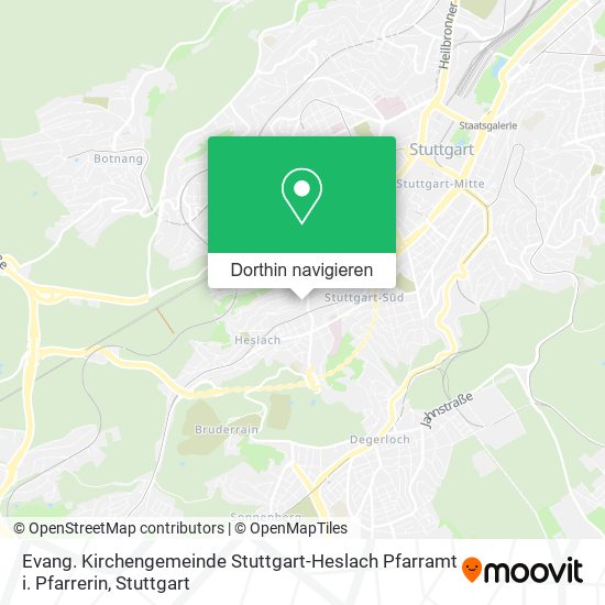 Evang. Kirchengemeinde Stuttgart-Heslach Pfarramt i. Pfarrerin Karte