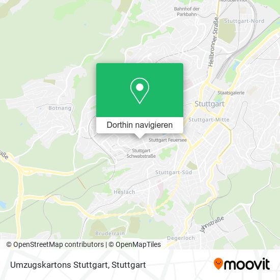Umzugskartons Stuttgart Karte