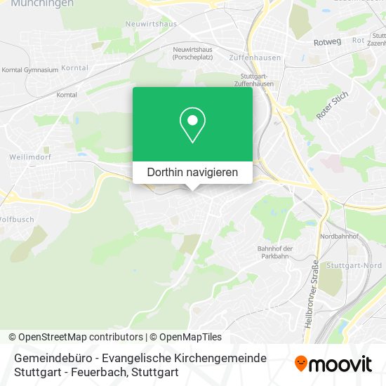 Gemeindebüro - Evangelische Kirchengemeinde Stuttgart - Feuerbach Karte