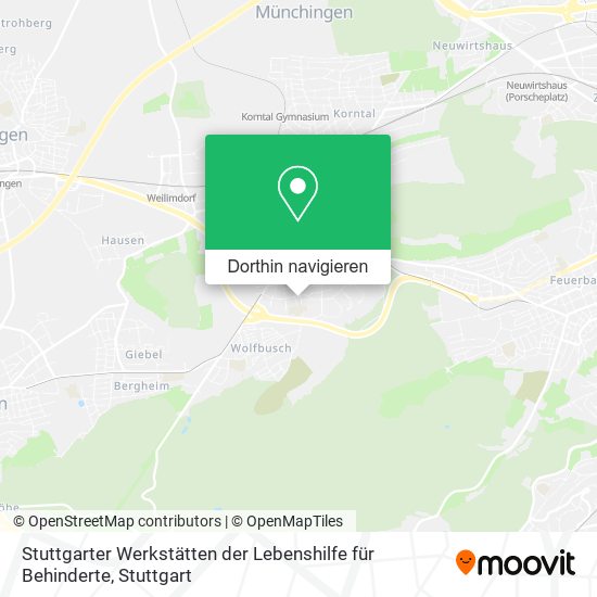 Stuttgarter Werkstätten der Lebenshilfe für Behinderte Karte