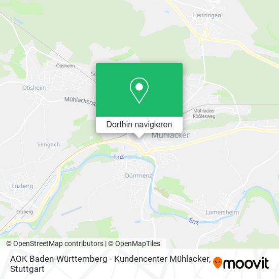 AOK Baden-Württemberg - Kundencenter Mühlacker Karte