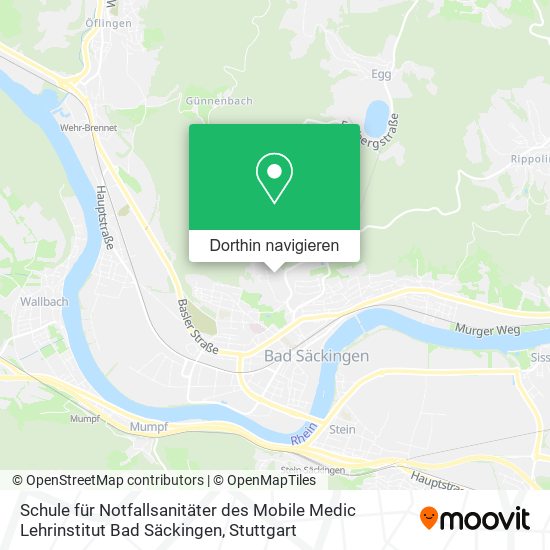 Schule für Notfallsanitäter des Mobile Medic Lehrinstitut Bad Säckingen Karte