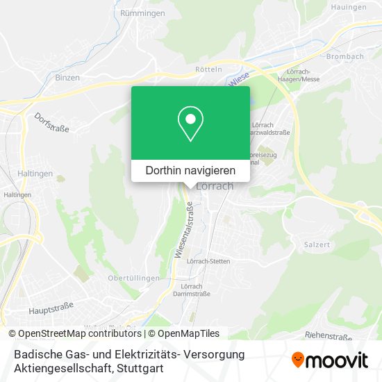 Badische Gas- und Elektrizitäts- Versorgung Aktiengesellschaft Karte