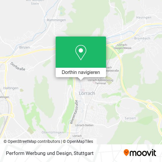Perform Werbung und Design Karte