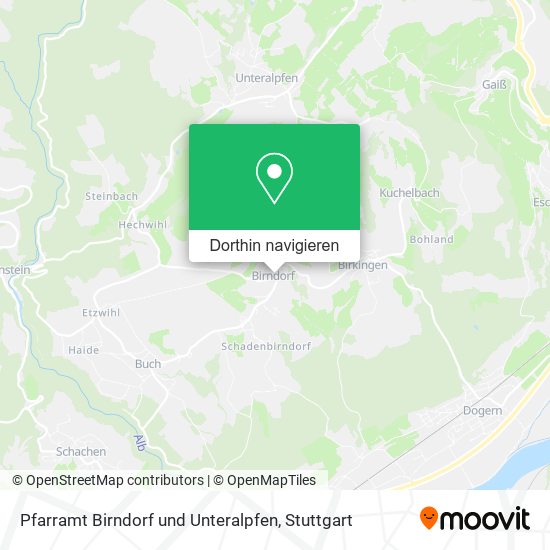 Pfarramt Birndorf und Unteralpfen Karte