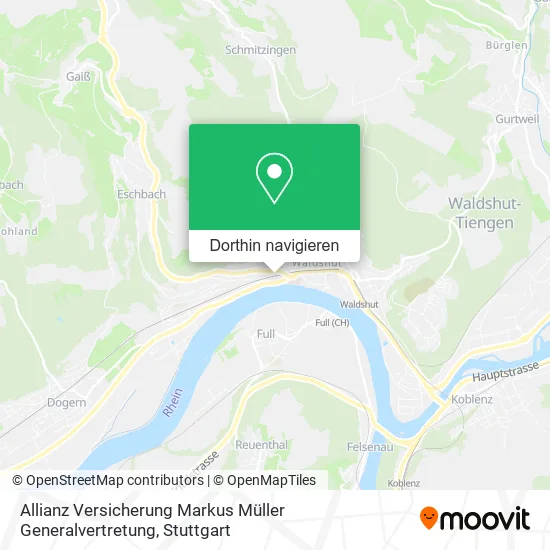 Allianz Versicherung Markus Müller Generalvertretung Karte