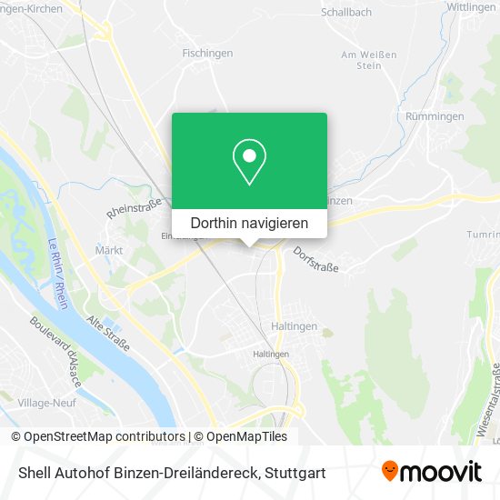 Shell Autohof Binzen-Dreiländereck Karte