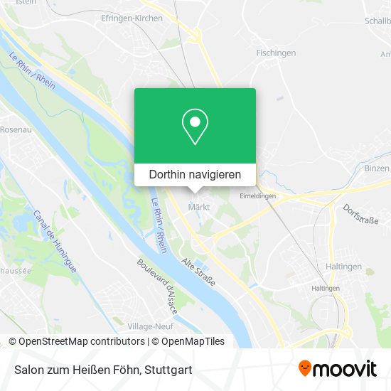 Salon zum Heißen Föhn Karte