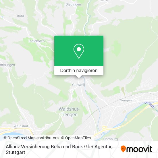 Allianz Versicherung Beha und Back GbR Agentur Karte
