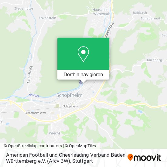 American Football und Cheerleading Verband Baden-Württemberg e.V. (Afcv BW) Karte