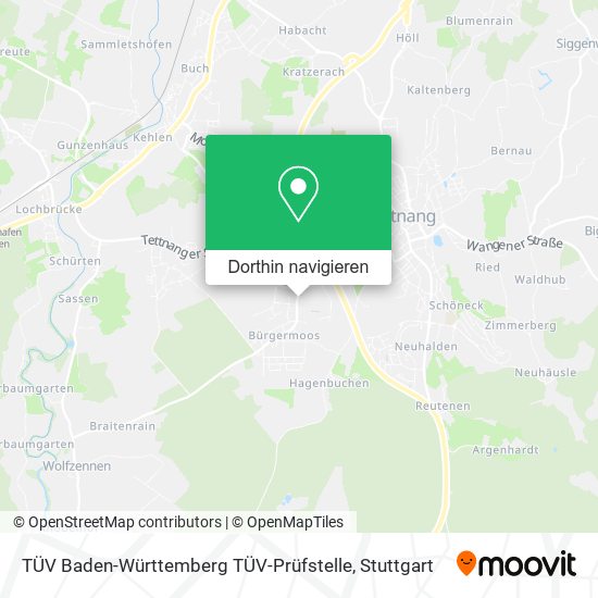 TÜV Baden-Württemberg TÜV-Prüfstelle Karte