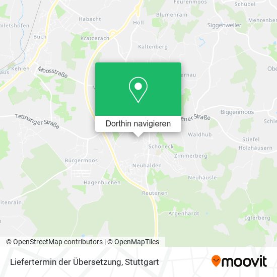 Liefertermin der Übersetzung Karte