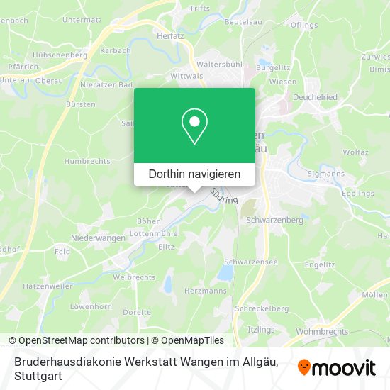 Bruderhausdiakonie Werkstatt Wangen im Allgäu Karte