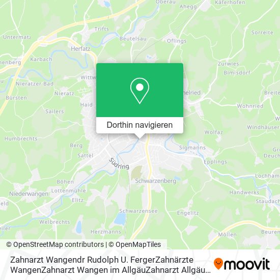 Zahnarzt Wangendr Rudolph U. FergerZahnärzte WangenZahnarzt Wangen im AllgäuZahnarzt Allgäu Notdien Karte
