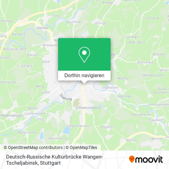 Deutsch-Russische Kulturbrücke Wangen-Tscheljabinsk Karte