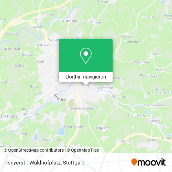 Isnyerstr. Waldhofplatz Karte