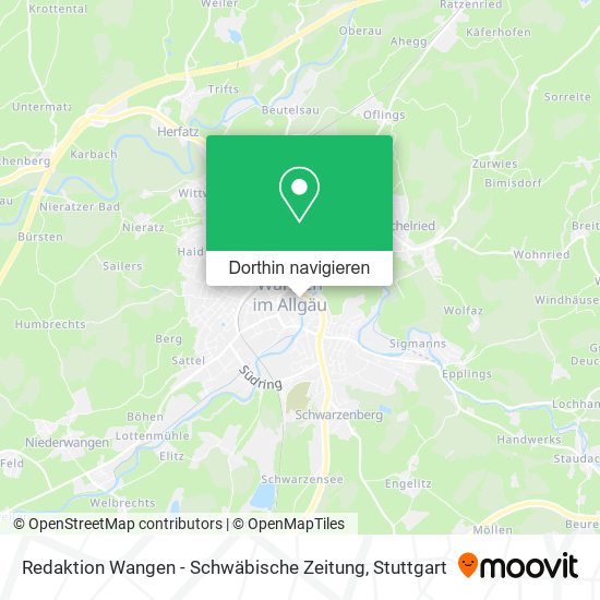 Redaktion Wangen - Schwäbische Zeitung Karte