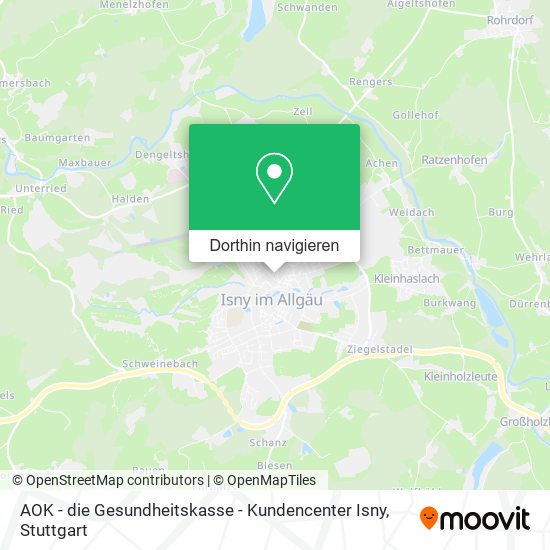 AOK - die Gesundheitskasse - Kundencenter Isny Karte
