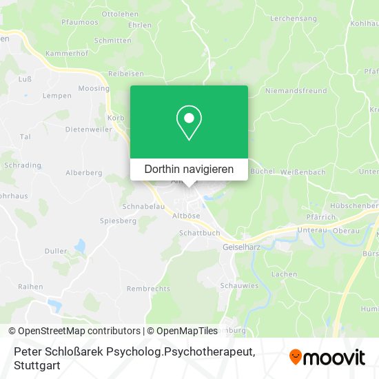 Peter Schloßarek Psycholog.Psychotherapeut Karte