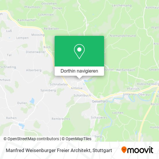 Manfred Weisenburger Freier Architekt Karte