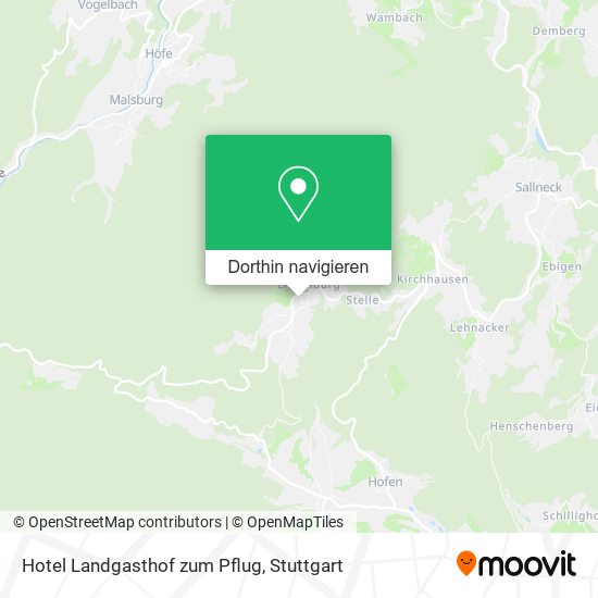 Hotel Landgasthof zum Pflug Karte