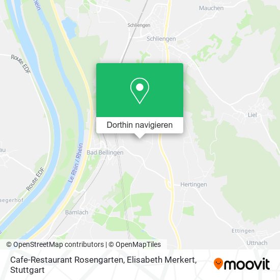 Cafe-Restaurant Rosengarten, Elisabeth Merkert Karte