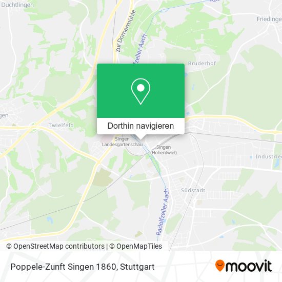Poppele-Zunft Singen 1860 Karte