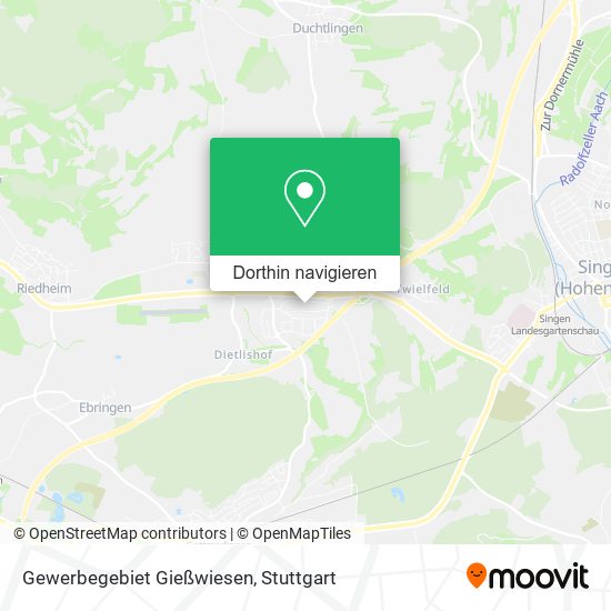 Gewerbegebiet Gießwiesen Karte